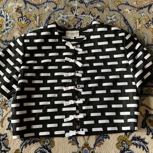 Vintage 1990s Sansappelle Jacket Silk Striped Size 6-8